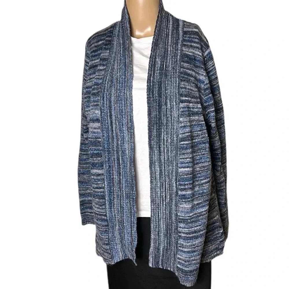 Coldwater Creek,cardigan,wool blend,metallic thread. open front Might be vintage - Picture 3 of 17